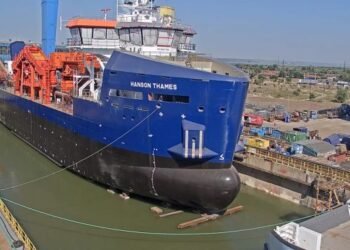 Damen shipyards galati hanson dredger launch
