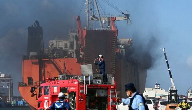 Russian Ro-Ro Ship catches Fire