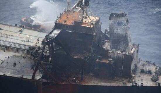 Oil Slick Spotted Near Fire-stricken Tanker