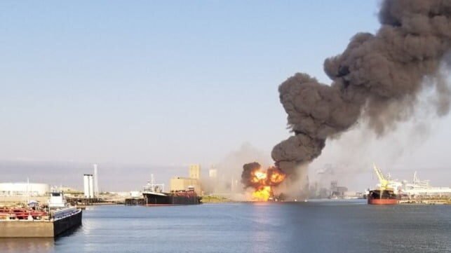 NTSB: Propane Pipeline Breach Caused Deadly Dredger Fire Dredger fire corpus christi