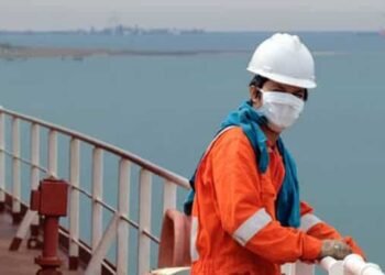 seaman covid-19 main deck and mooring equipment of cargo ship, v