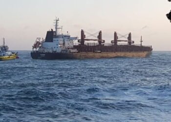 log carrier MV Funing lost its power after leaving Port of Tauranga