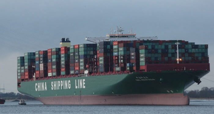 VIDEO CLIP: Giant box ship stays based image description