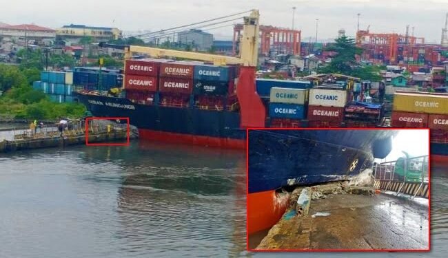 Photos: Cargo Vessel ‘MV Ocean Abundance’ Rams Into Pier In Manila Harbor