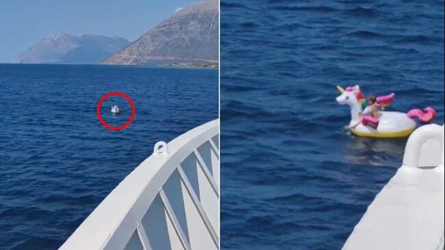 girl-afloat-on-an-inflatable-unicorn