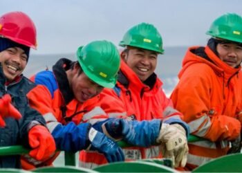 crew members laughing and enjoying