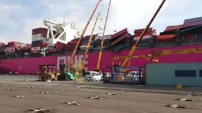 Work Proceeding to Remove Containers from ONE Apus After Casualty slow progress cleaning up from ONE Apus casualty