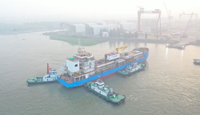 FueLNG, a joint venture between Keppel Offshore & Marine Ltd (Keppel O&M) and Shell Eastern Petroleum (Pte) Ltd, is pleased to announce the launch of Singapore’s first LNG bunkering vessel in Keppel Nantong Shipyard in China