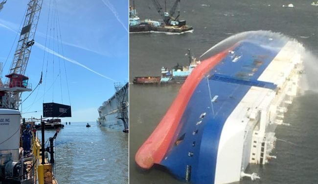 Update: Containers Placed Around MV Golden Ray To Reduce Tidal Flow Effects