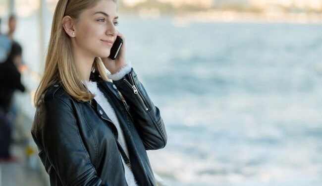 Woman talking on the phone