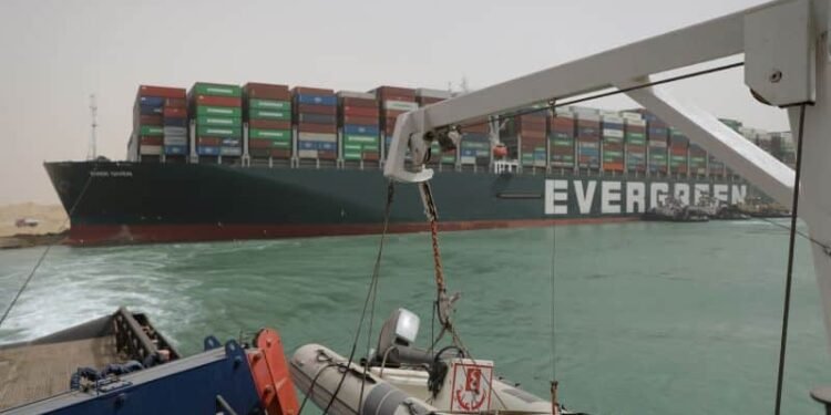 Evergreen Lines Ever Given Grounded In Suez Canal -