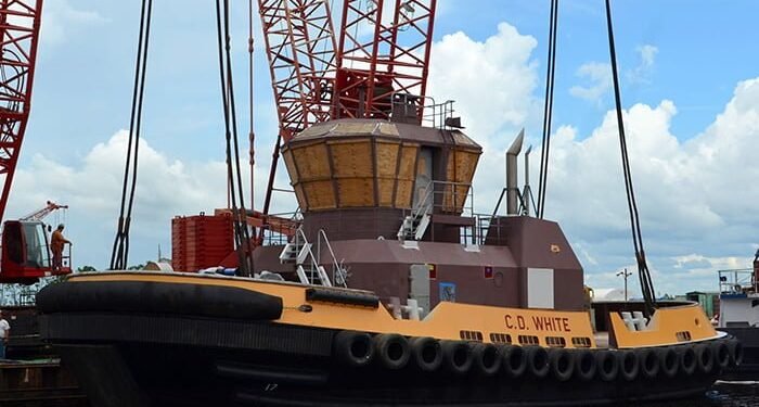 Eastern launches initially of 2 Z-drive pulls for Bisso Offshore image description