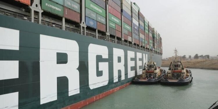 Evergreen Lines Ever Given Grounded In Suez Canal -