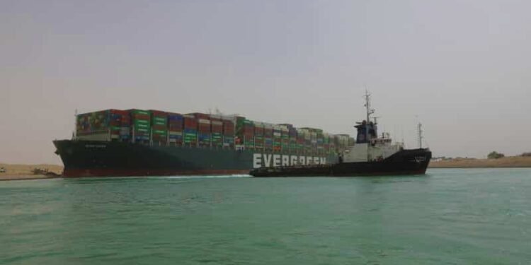 Evergreen Lines Ever Given Grounded In Suez Canal