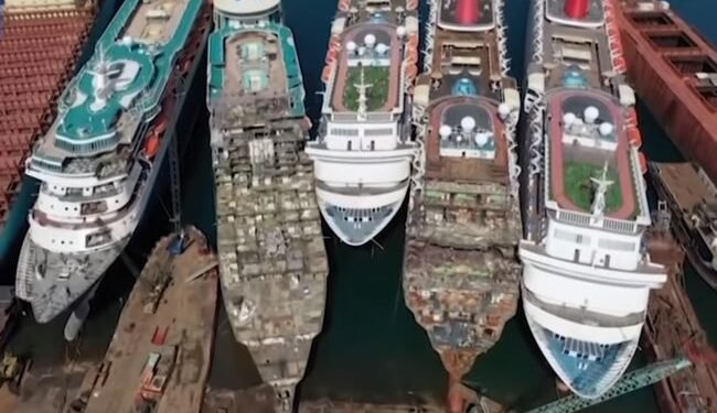 Luxury Cruise Ships Awaiting To Be Scrapped In Turkey Due To COVID-19 Pandemic