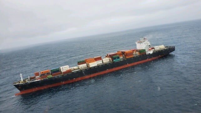 Fire-Damaged NYK Boxship is Headed for Oakland Under Tow uscg