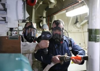 Orkney-Ferries-crew-members-completing-a-hydrogen-fire-safety-drill-640-Credit-Colin-Keldie-courtesy-of-HyDIME