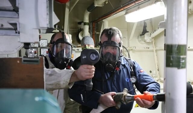 Orkney-Ferries-crew-members-completing-a-hydrogen-fire-safety-drill-640-Credit-Colin-Keldie-courtesy-of-HyDIME