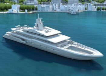 Sustainable superyacht concept illustration