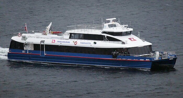 VIDEO CLIP: Carbon fiber hulled all-electric ferryboat is a document breaker image description