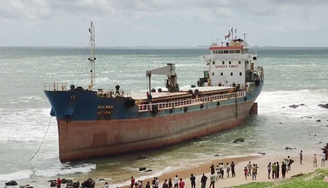 Bangladeshi Cargo Ship ‘MV Maa’ Abandoned On Indian Coast To Be Converted Into Floating Restaurant MV-Maa-Bangladeshi-Ship-Stuck-At-Vizag