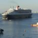 QM2 Sailing maneuver from Valparaiso Port - Chile 2 - Inchcape