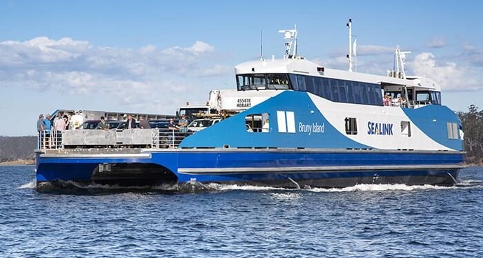 All- light weight aluminum Tasmanian ferryboat functions Schottel propulsion image description