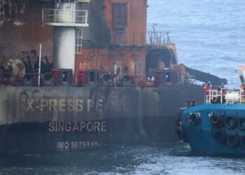 containership fire out as Sri Lanka orders it towed to sea
