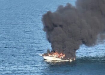 burning boat