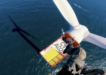 U.S. Coast Guard Conducts Simulated Rescue on Offshore Wind Turbine