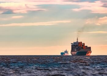 cargo ships underway