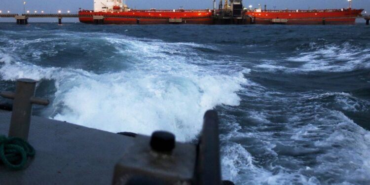 Oil tanker is docked in Venezuela