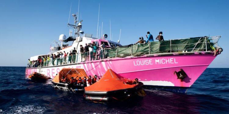 Artist Banksy’s New Migrant Rescue Boat Quickly Becomes Overloaded in Mediterranean