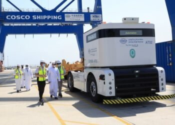 The CSP Abu Dhabi container terminal has become the first facility in the Middle East to implement an autonomous port truck system at Khalifa Port