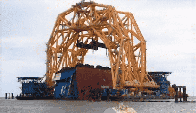 Watch: Massive Cranes Arrives For Salvage Operation Of MV Golden Ray