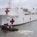 USNS Comfort leaves New York City image description