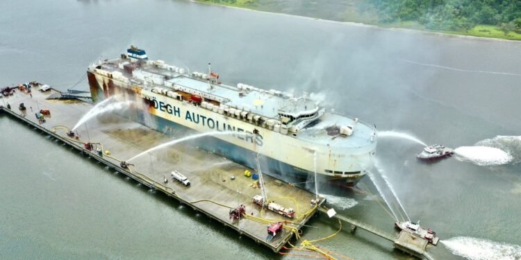 Fire Out on Hoegh Xiamen in Jacksonville