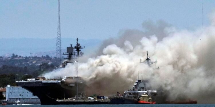 Several Injured as U.S. Navy Ship Catches Fire in San Diego