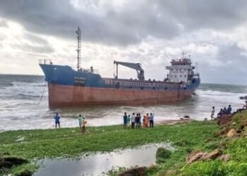 Bangladeshi Merchant Ship Runs Aground On Vizag Beach