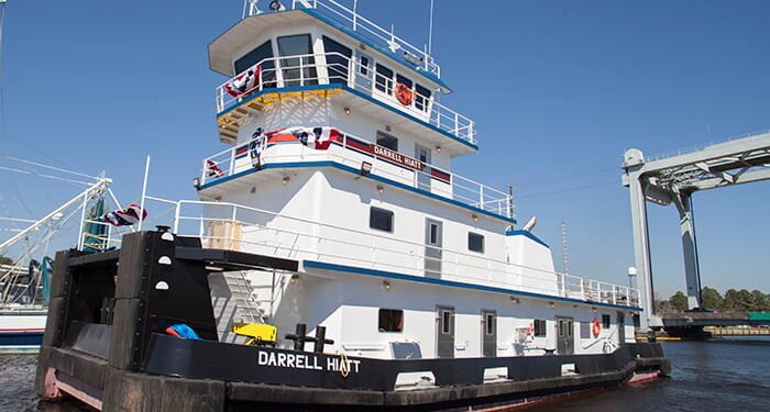 Maritime Partners takes shipment of brand-new towboat image description