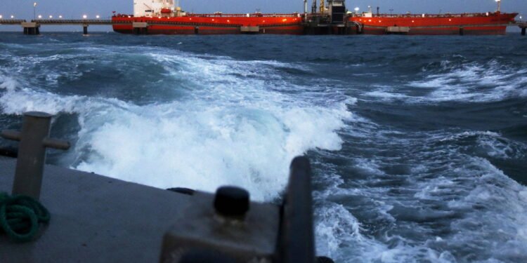 Oil tanker is docked in Venezuela