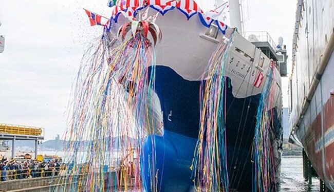 Mitsubishi Christens & Launches Cargo-Passenger Ship For Tokai Kisen