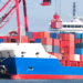 cargo on container ship