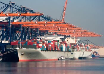 ships at port of rotterdam