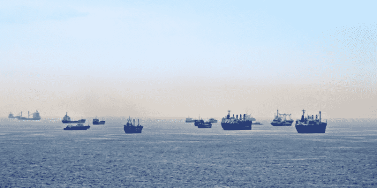 56 Cargo Ships Waiting To Anchor Off California Coast