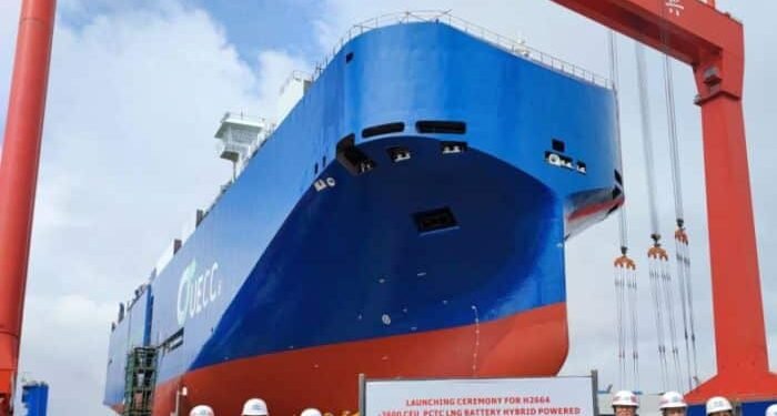 UECC’s Second LNG Battery Hybrid PCTC Launched Successfully