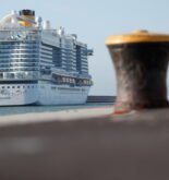 The Costa Smeralda cruise ship is docked at the Italian port of Civitavecchia