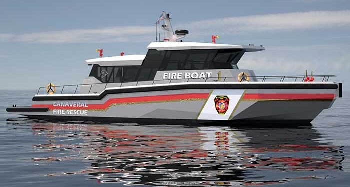 Canaveral Fire Rescue orders progressed Metal Shark fireboat image description
