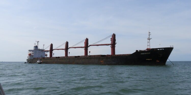 An undated image provided in a U.S. Department of Justice complaint for forfeiture released May 9, 2019 shows the North Korean vessel Wise Honest.