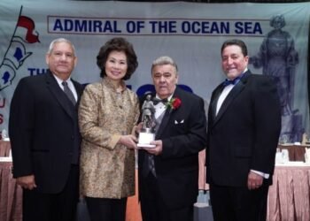 U.S. Transportation Secretary Elaine L. Chao Receives Prestigious Admiral of the Ocean Sea Award